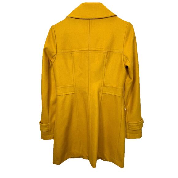 Tulle Anthropologie Pea Coat Women’s Sz S Retro 60s Wool Blend Mustard Jacket - Picture 4 of 11